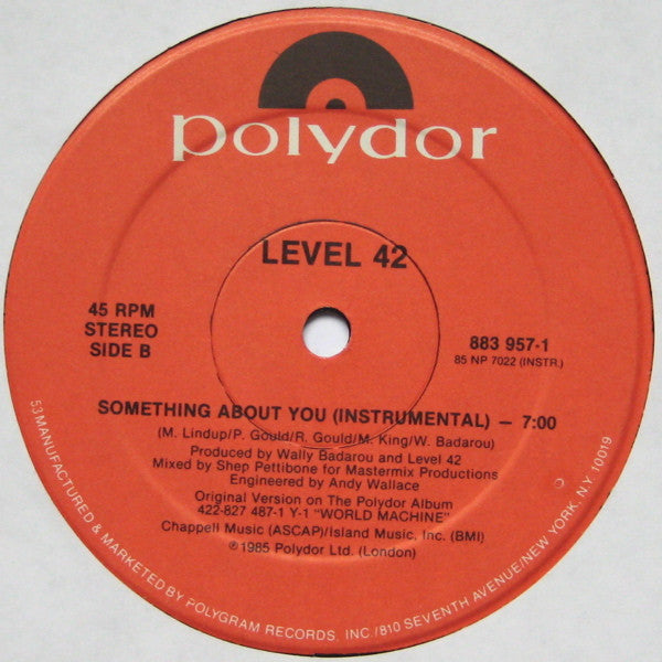 Level 42 : Something About You (12",45 RPM,Stereo)