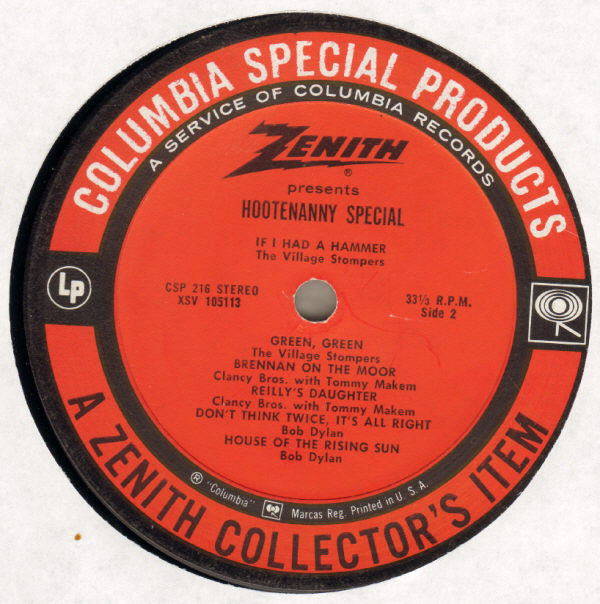 Various : Zenith Presents Hootenanny Special (LP,Compilation,Stereo)