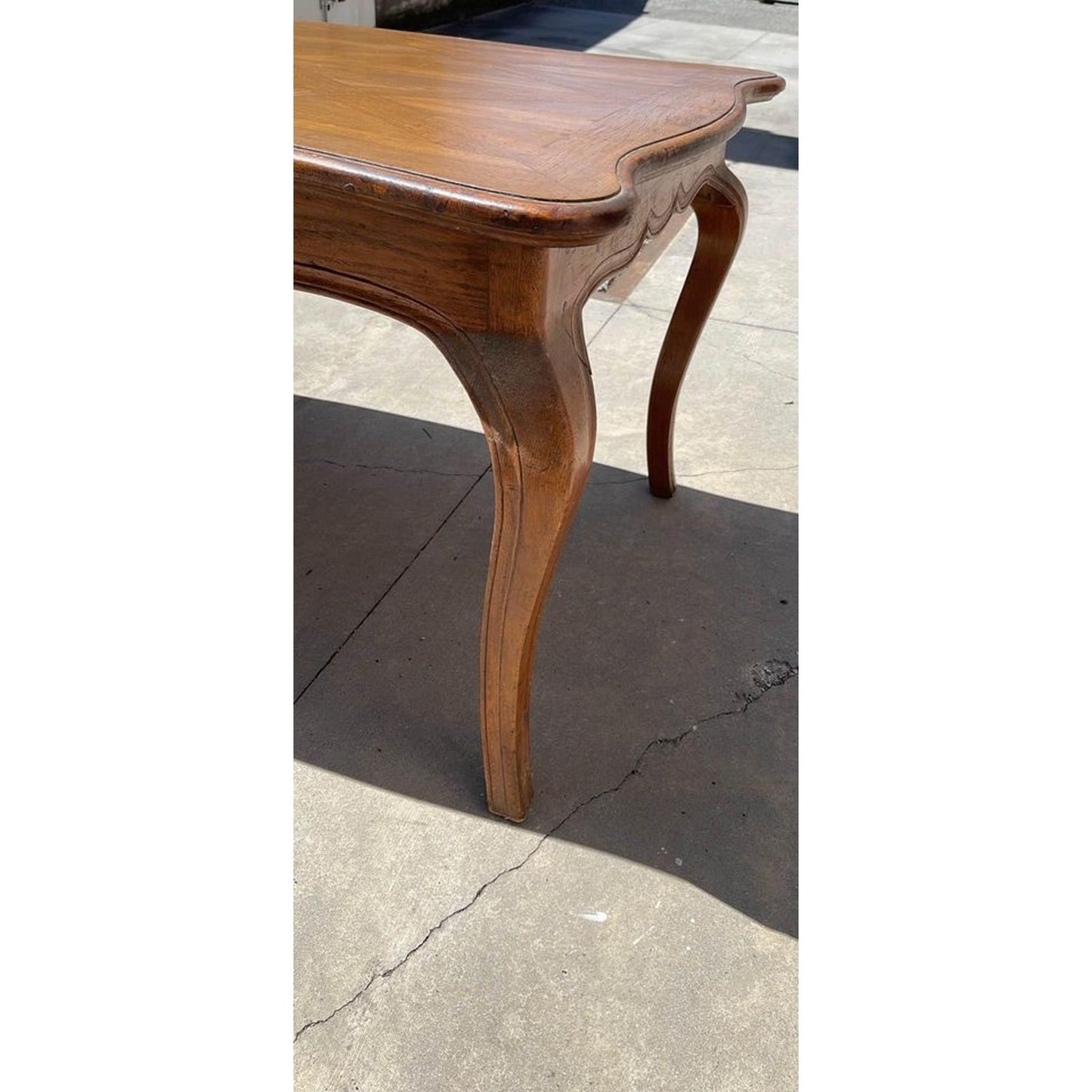 Italian Walnut Country Parquet Inlay Dining Table