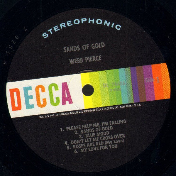 Webb Pierce : Sands Of Gold (LP,Album,Stereo)