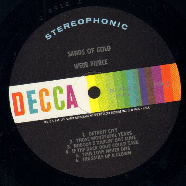 Webb Pierce : Sands Of Gold (LP,Album,Stereo)