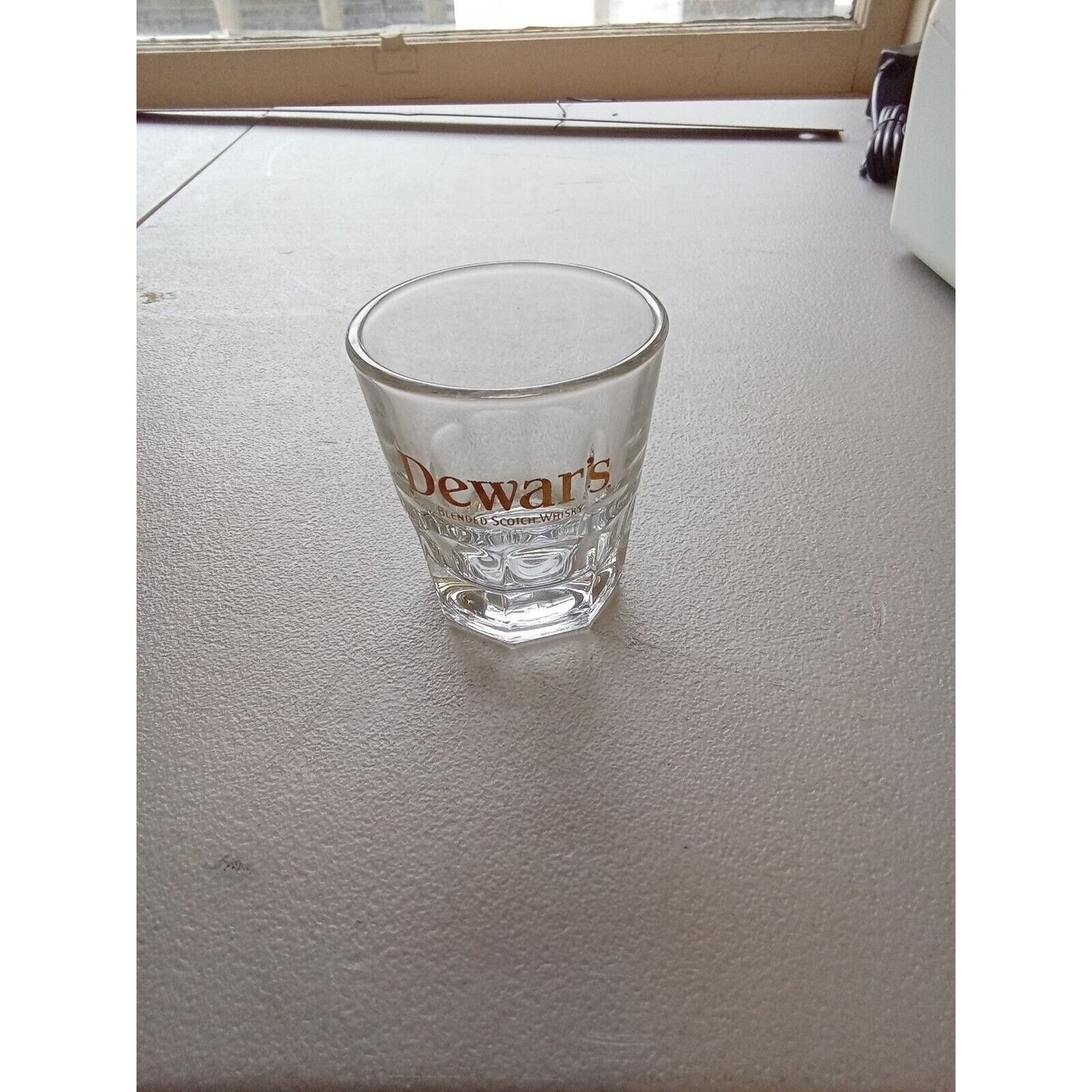 Dewars Blended Scotch Whisky Shot Glass Barware Heavy Bottomed Glass EUC