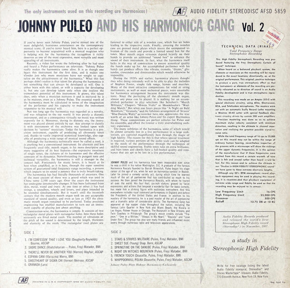 Johnny Puleo And His Harmonica Gang : Johnny Puleo And His Harmonica Gang - Volume 2 (LP,Stereo,Album)