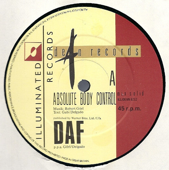 Deutsch Amerikanische Freundschaft : Absolute Body Control (12",45 RPM)
