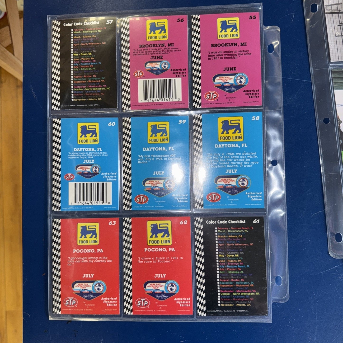 1992 NASCAR Food Lion Richard Petty 116 Card Set in Sleeves RARE Collector