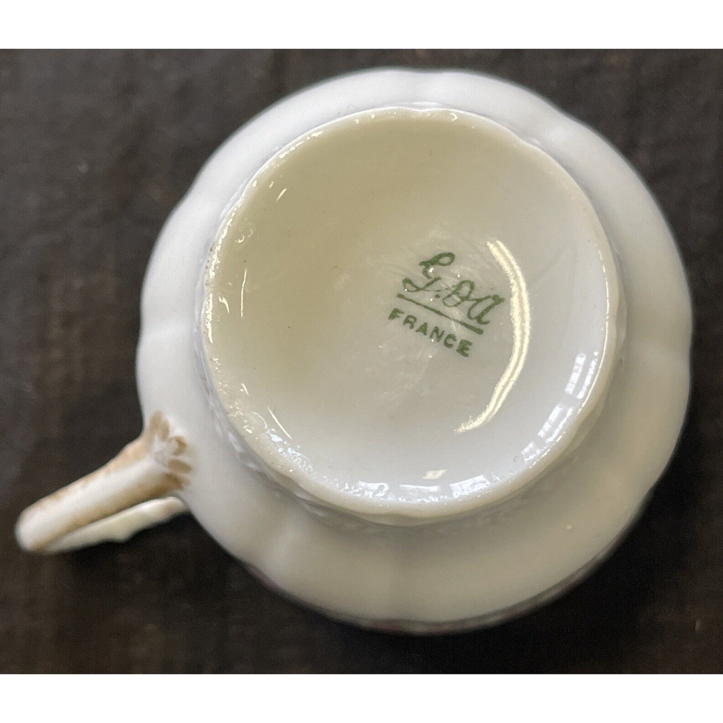 Antique GDM Hand Painted Floral Pattern Demitasse Cup and Saucer circa 1902