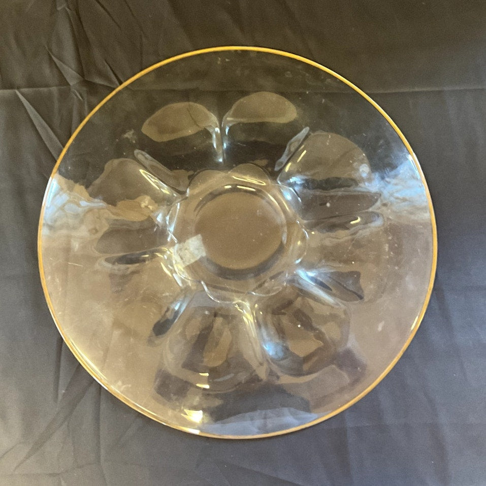 Vintage Large Clear Glass Salad Plate