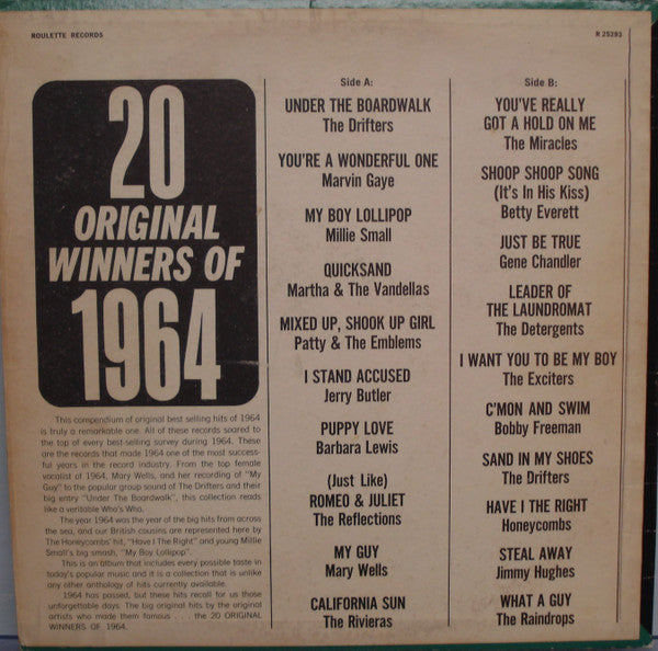 Various : 20 Original Winners Of 1964 (LP,Compilation,Mono)