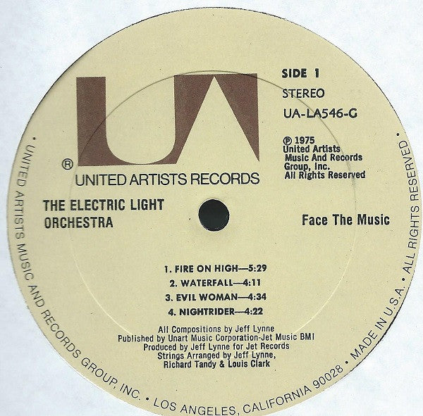 Electric Light Orchestra : Face The Music (LP,Album)