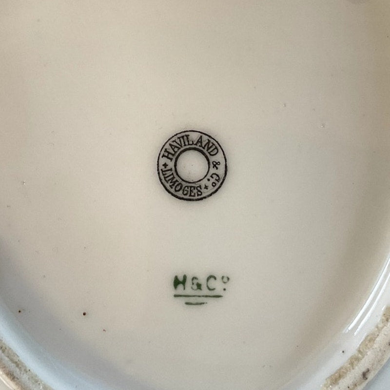 Antique Haviland Limoges Rose Pattern w/ Pink Accents Serving Bowls - Pair