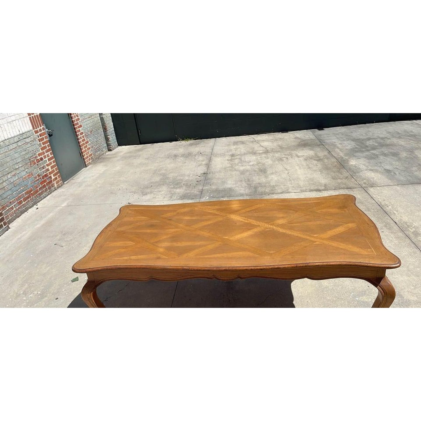 Italian Walnut Country Parquet Inlay Dining Table