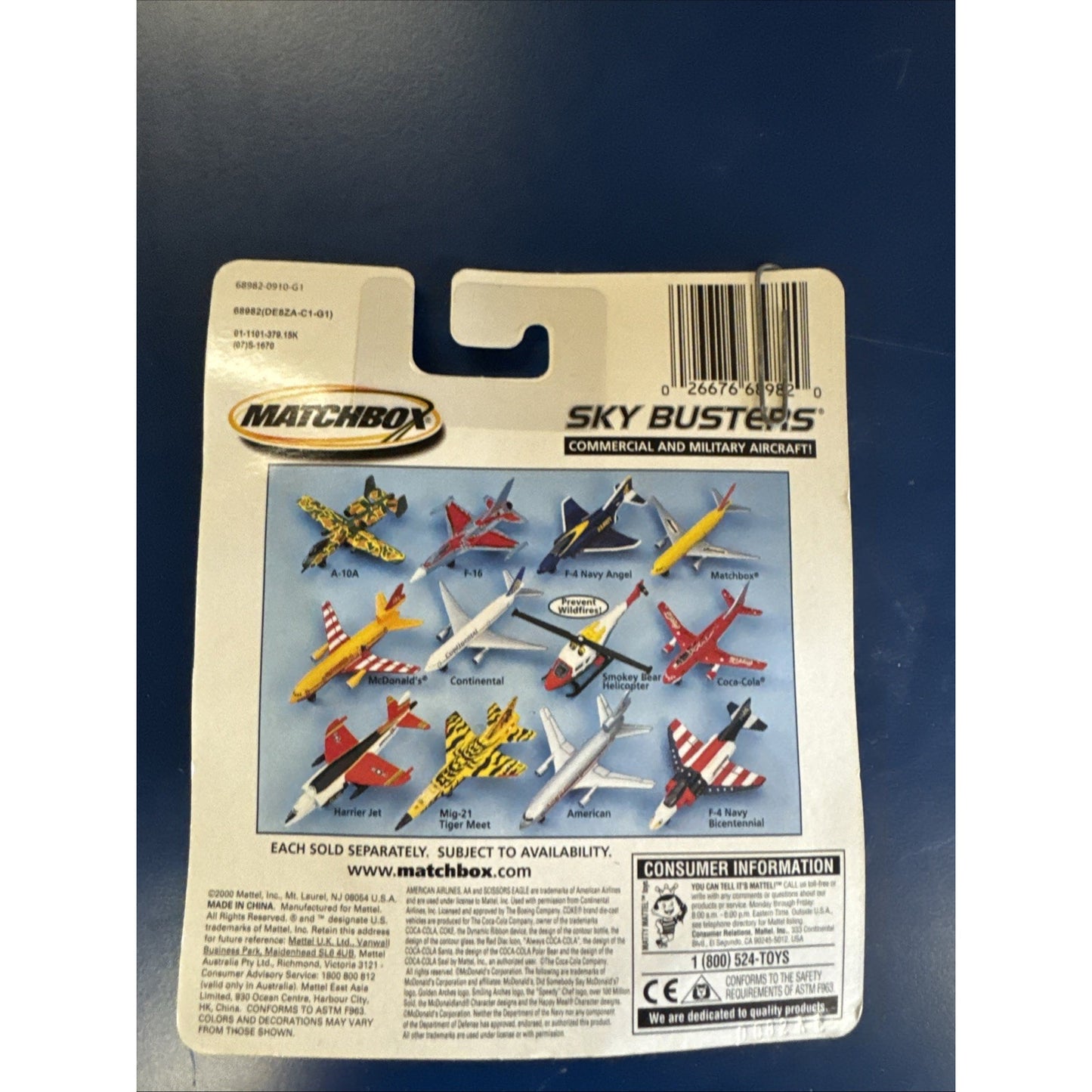 Matchbox Sky Busters F-4 Jet – US NAVY Blue Angels Diecast (1:64, NIB)