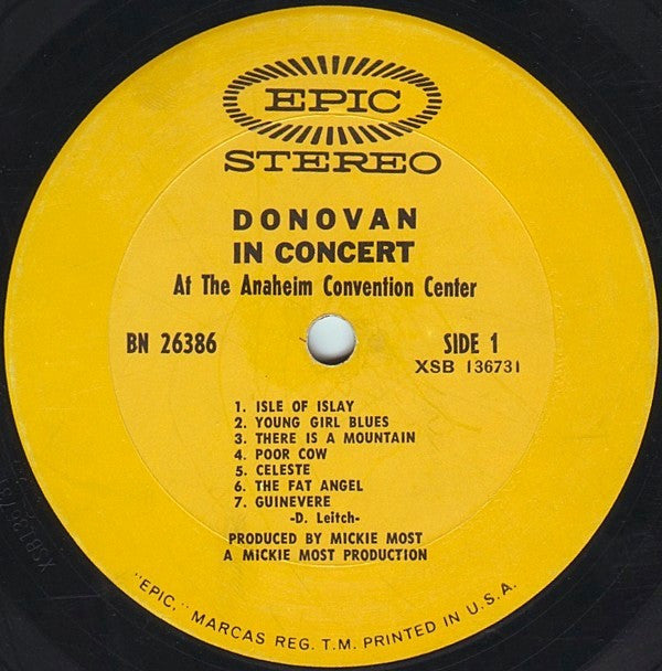 Donovan : Donovan In Concert (LP,Album,Stereo)