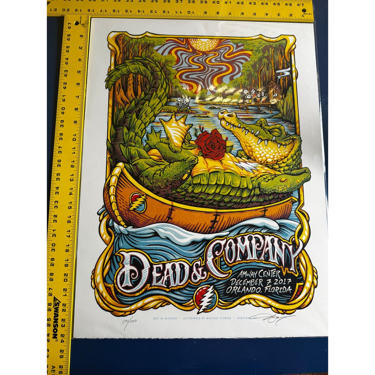 24"x18"-Dead & Co-Amway Center-12-07-17-Orlando-AJ Masthay-Signed-590/700-Poster