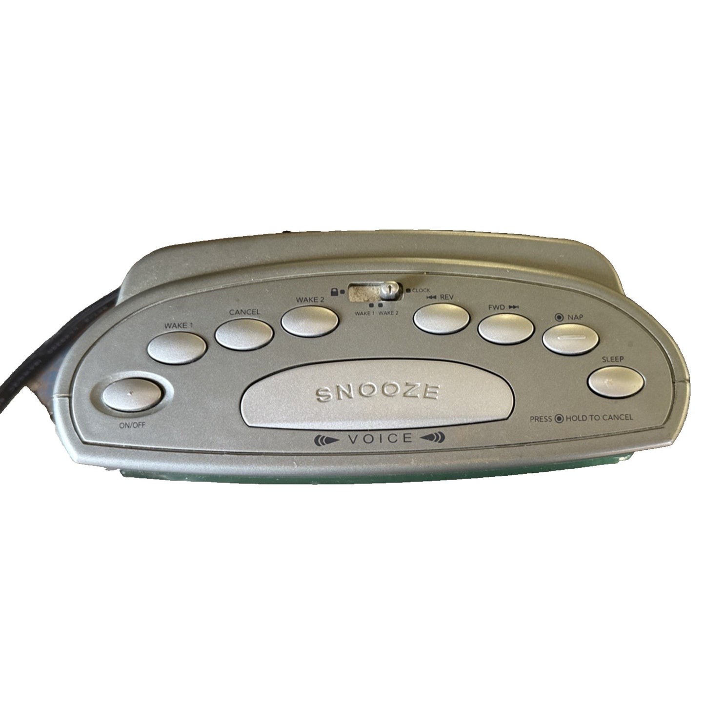 RCA RP3715A Voice Alarm Clock Radio – Green Display, Silver Body (Tested)