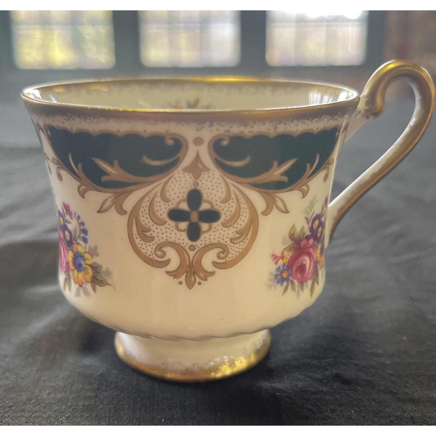 Abbeydale Hand Painted Floral Pattern Coffee Cup and Saucer circa 1960's