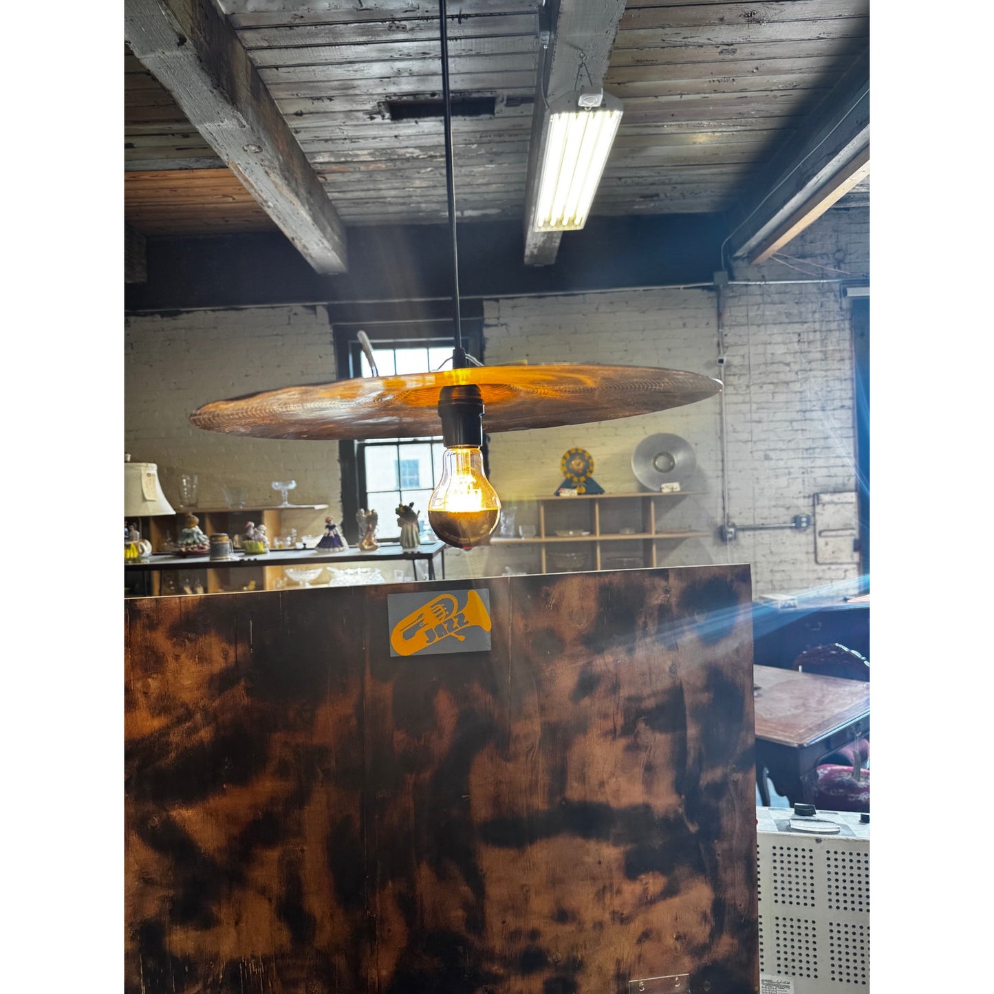 One-of-a-Kind Two Piece Cymbal Pendant Light Set