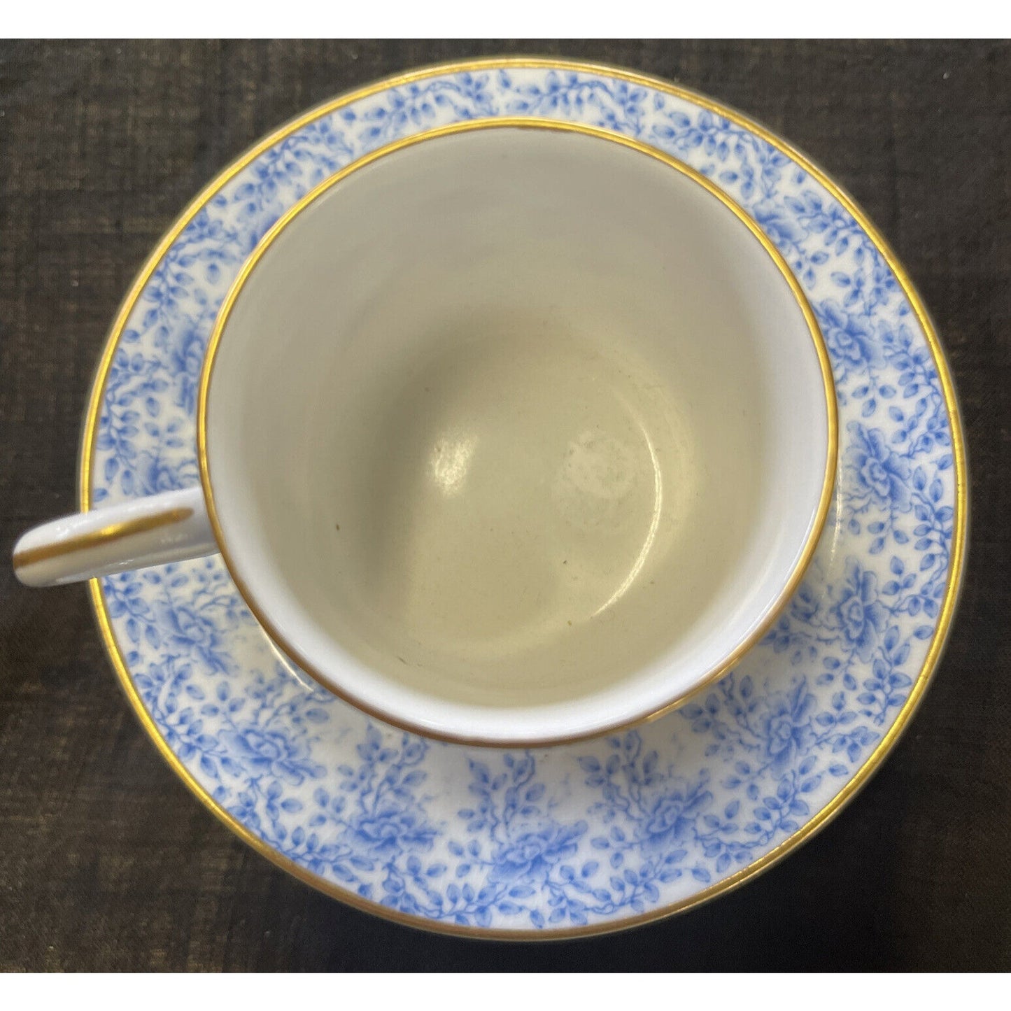 Royal Worcester Blue Floral with Gold Trim Demitasse Cup and Saucer circa 1893
