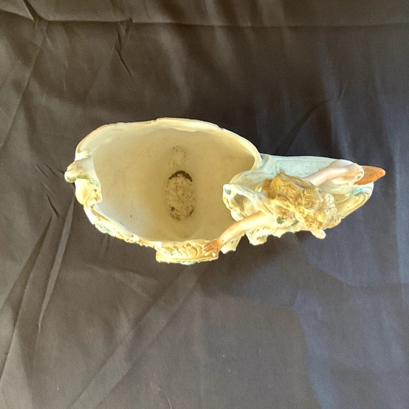 Vintage Lady on a Swan Planter