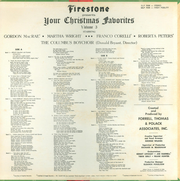 Various : Firestone Presents Your Christmas Favorites Volume 3 (LP,Album,Stereo)