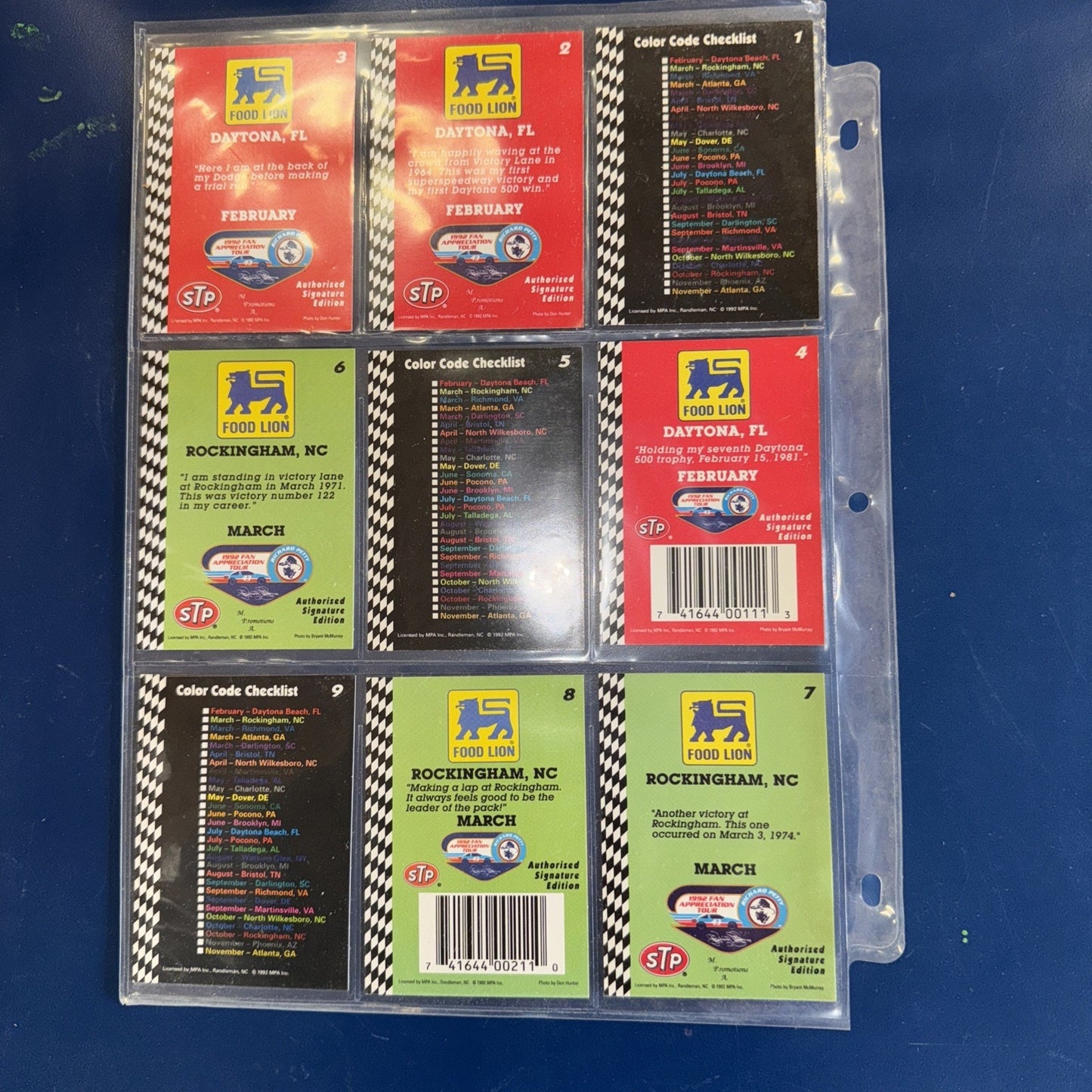 1992 NASCAR Food Lion Richard Petty 116 Card Set in Sleeves RARE Collector