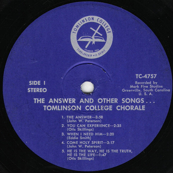 Tomlinson College Chorale : The Answer And Other Songs (LP)