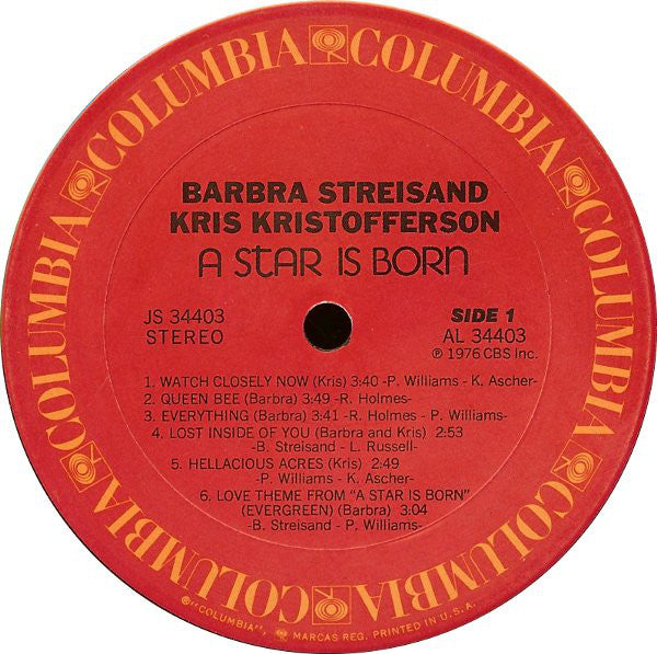 Barbra Streisand, Kris Kristofferson : A Star Is Born (LP,Album)