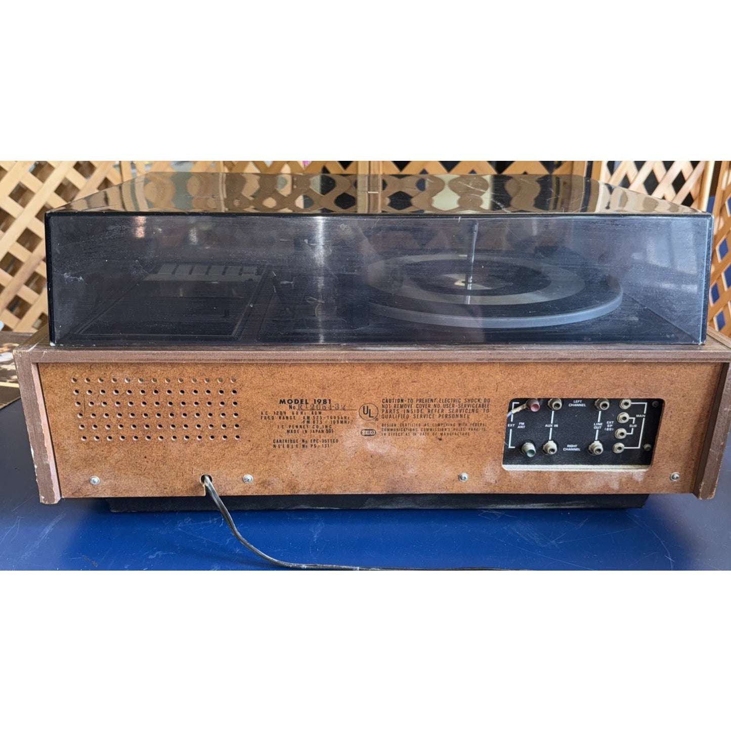 Vtg Pencrest 1981 AM/FM Record Player Cassette Tape Changer Stereo Works