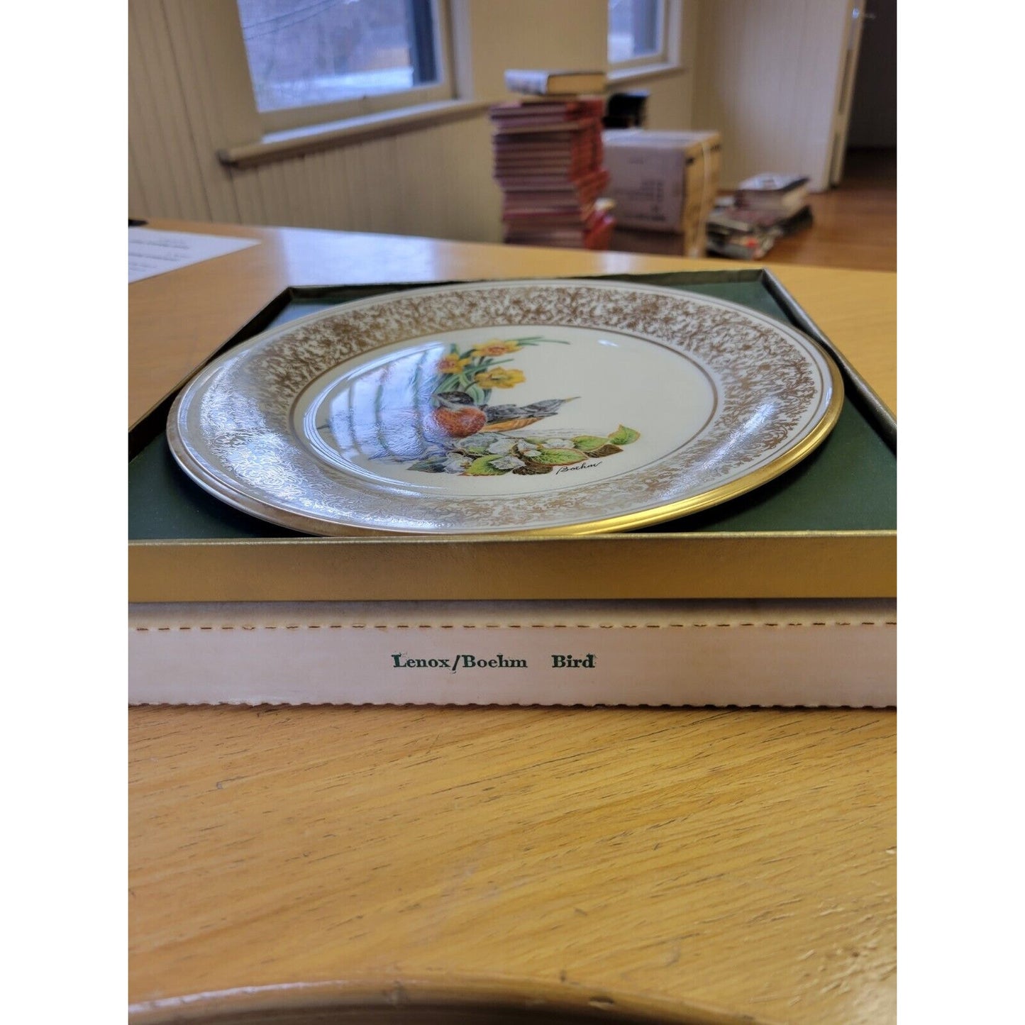 Lenox Boehm Collectible Bone China Robin Plate