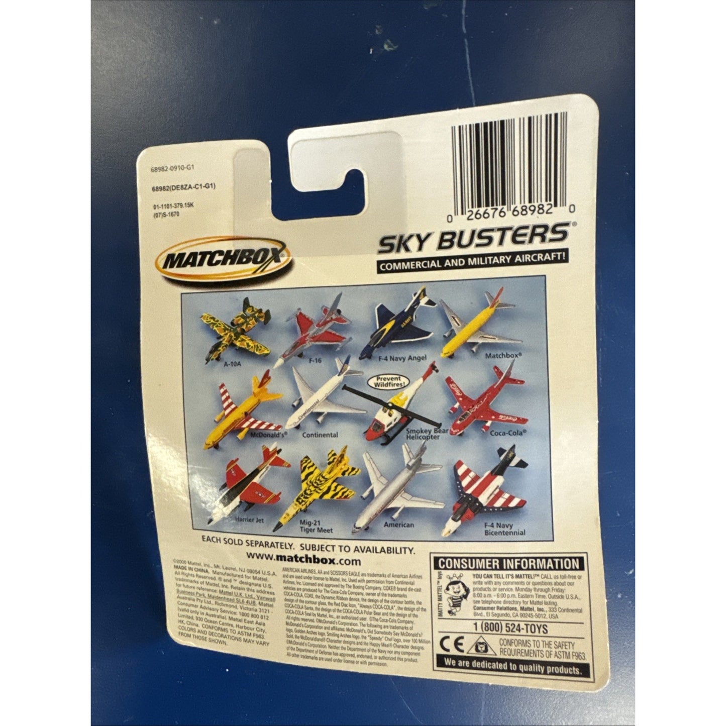 2000 Matchbox Sky Busters F-16 Falcon Military Jet – Diecast 1:64 Scale (NIB)