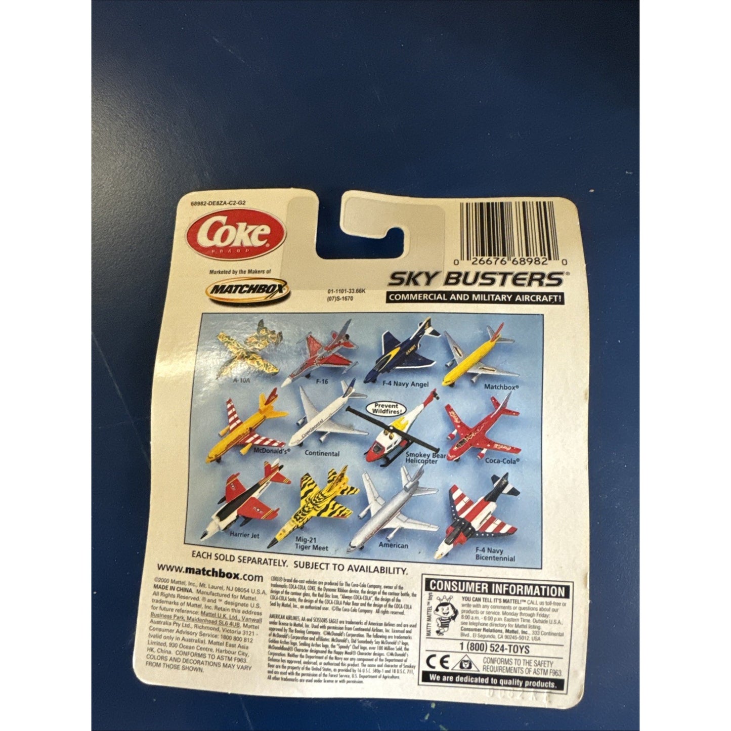 Matchbox Sky Busters Coke Airliner – Continental A Boeing 747 Diecast (1:64, NIB)