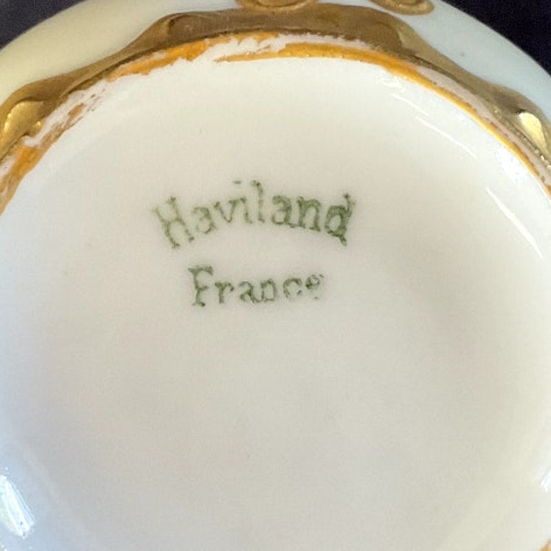 Antique Haviland Raised Gold w/ Hand Painted Floral Pattern Tea cup circa 1900