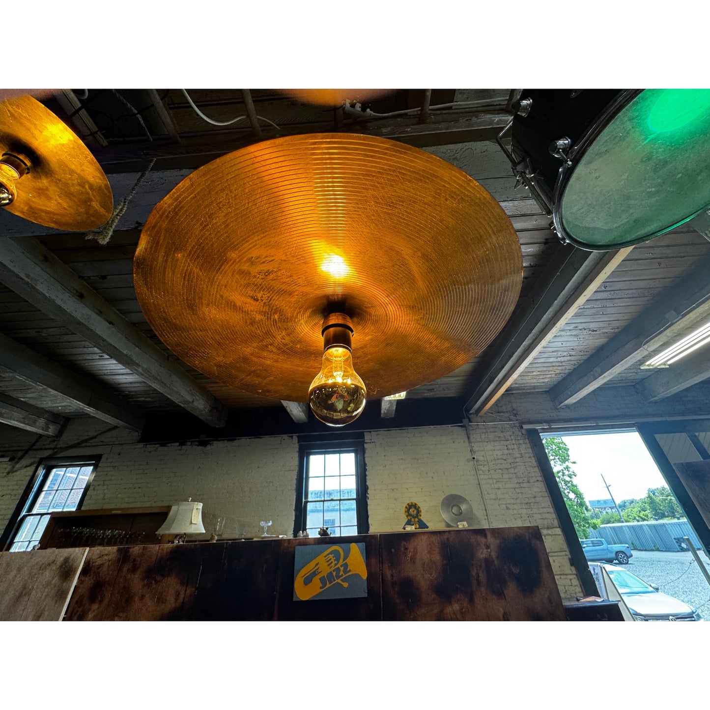 One-of-a-Kind Two Piece Cymbal Pendant Light Set