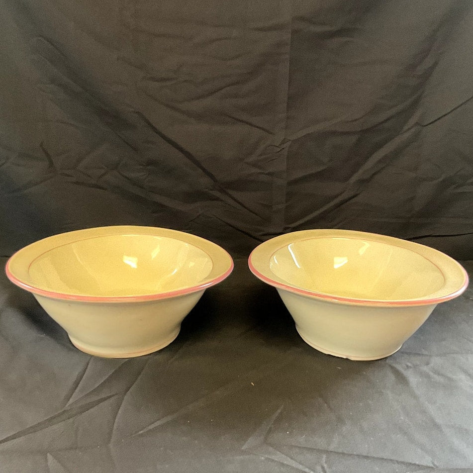 Antique Haviland Limoges Rose Pattern w/ Pink Accents Serving Bowls - Pair