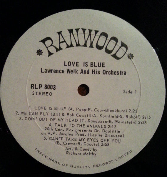 Lawrence Welk : Love Is Blue (LP,Album,Stereo)