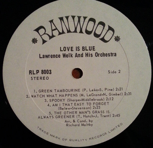 Lawrence Welk : Love Is Blue (LP,Album,Stereo)