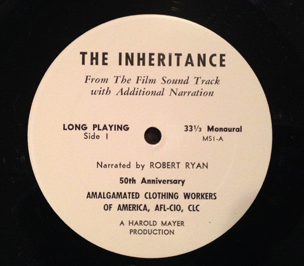 Robert Ryan, George Kleinsinger : The Inheritance: From The Film Sound Track With Additional Narration (LP,Mono)