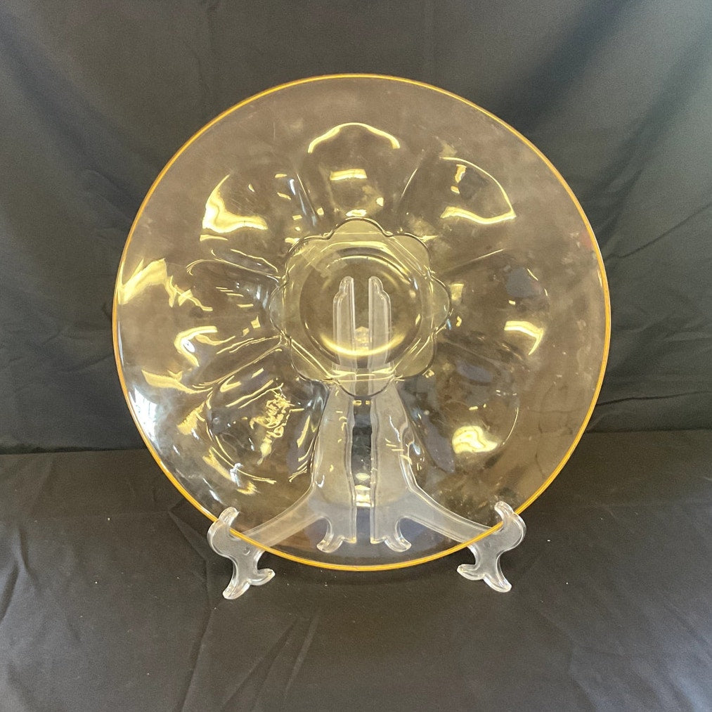 Vintage Large Clear Glass Salad Plate