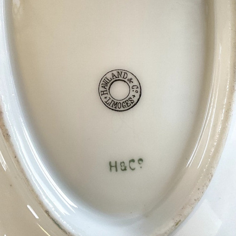 Antique Haviland Limoges Small Oval Serving Platter (Small Chip)