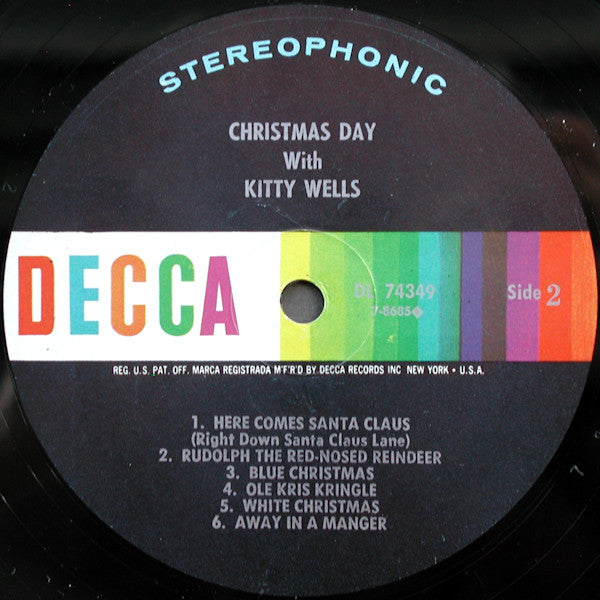 Kitty Wells : Christmas Day With Kitty Wells (LP,Album,Stereo)