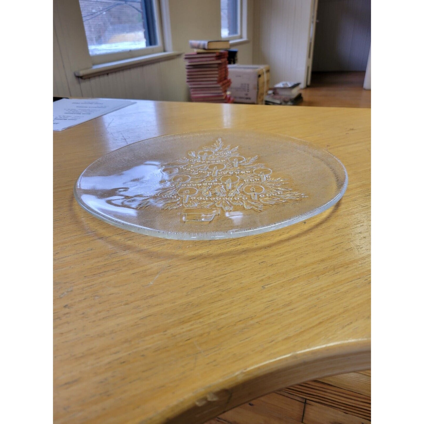 Vintage L. E. Smith Crystal Serving Platter