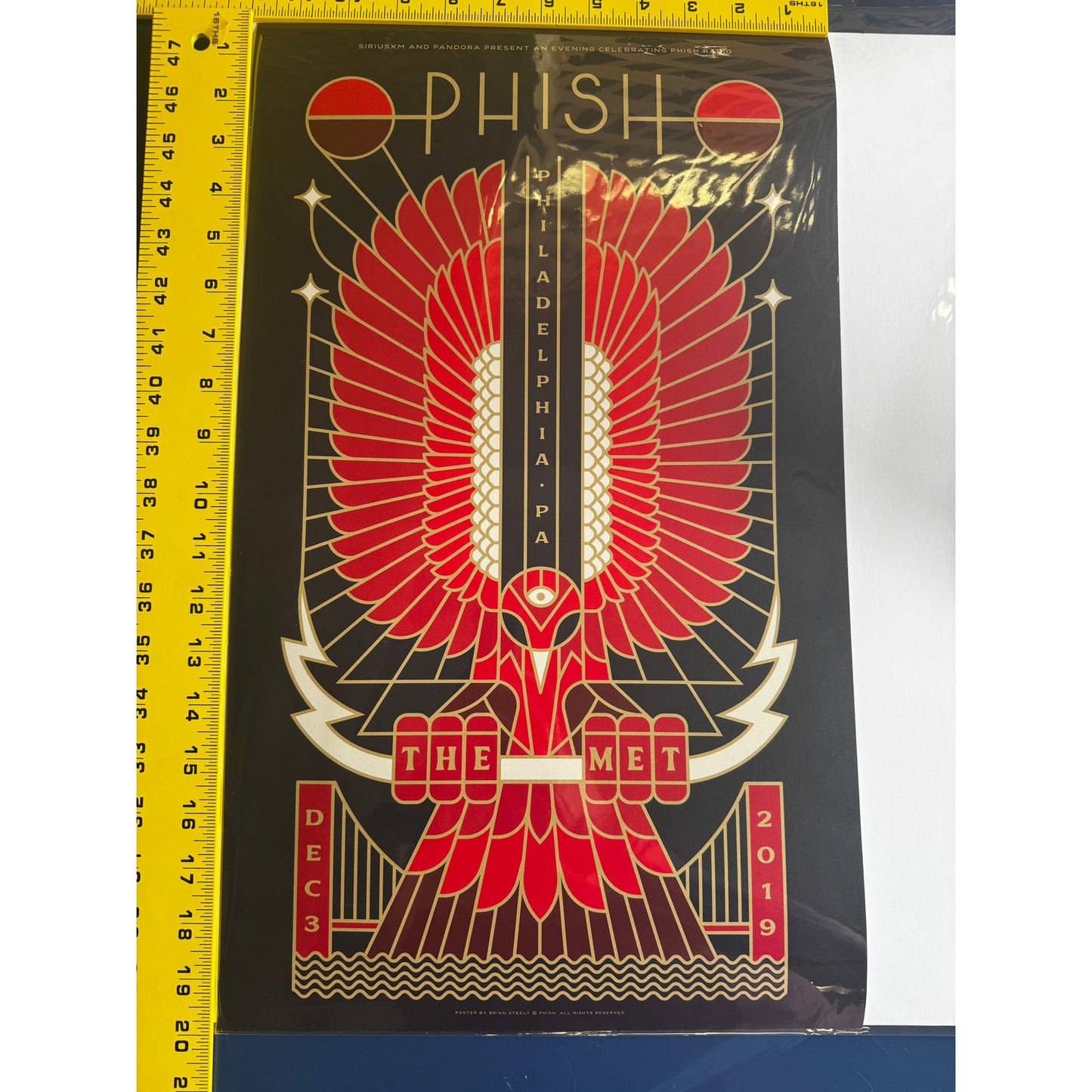 20" x 12" -Phish-The Met-12-03-19-Philly-Brian Steely Edition of 250-XM Poster