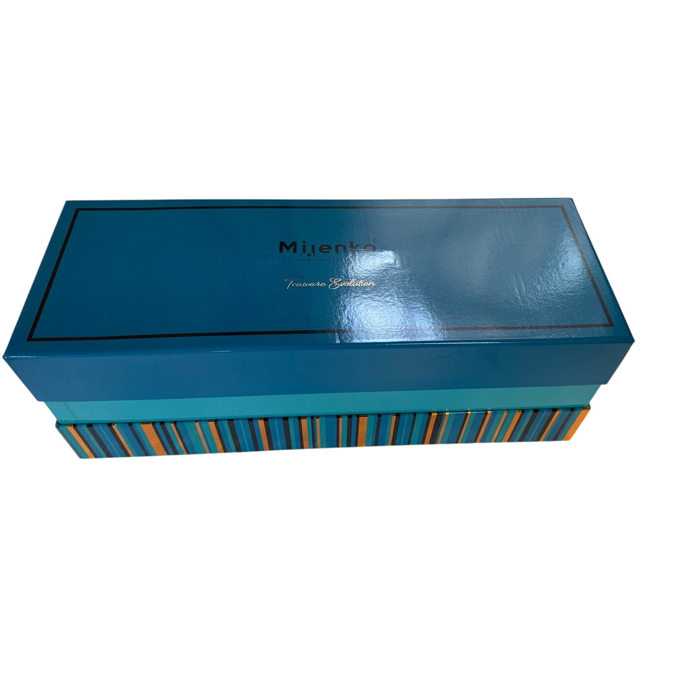 Mijenko Acacia Wood 4 Compartment Tea Chest-Glass Lid-Rose Gold Accents Giftable