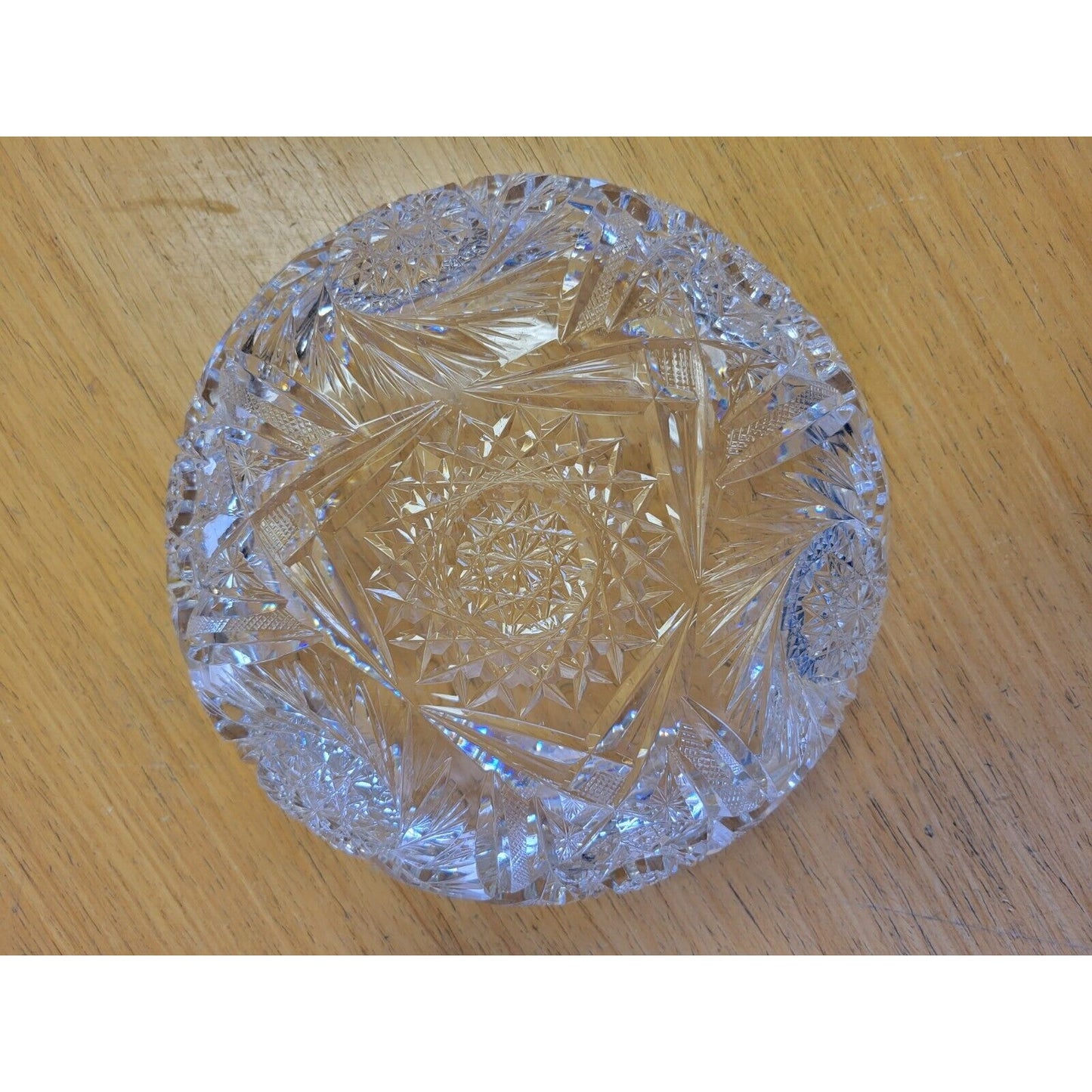 Antique ABP Near Cut Pressed Glass Crystal Candy/Nut Bowl