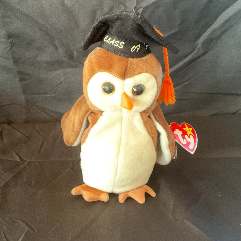 Vintage TY Beanie Baby - "Wise," 1997