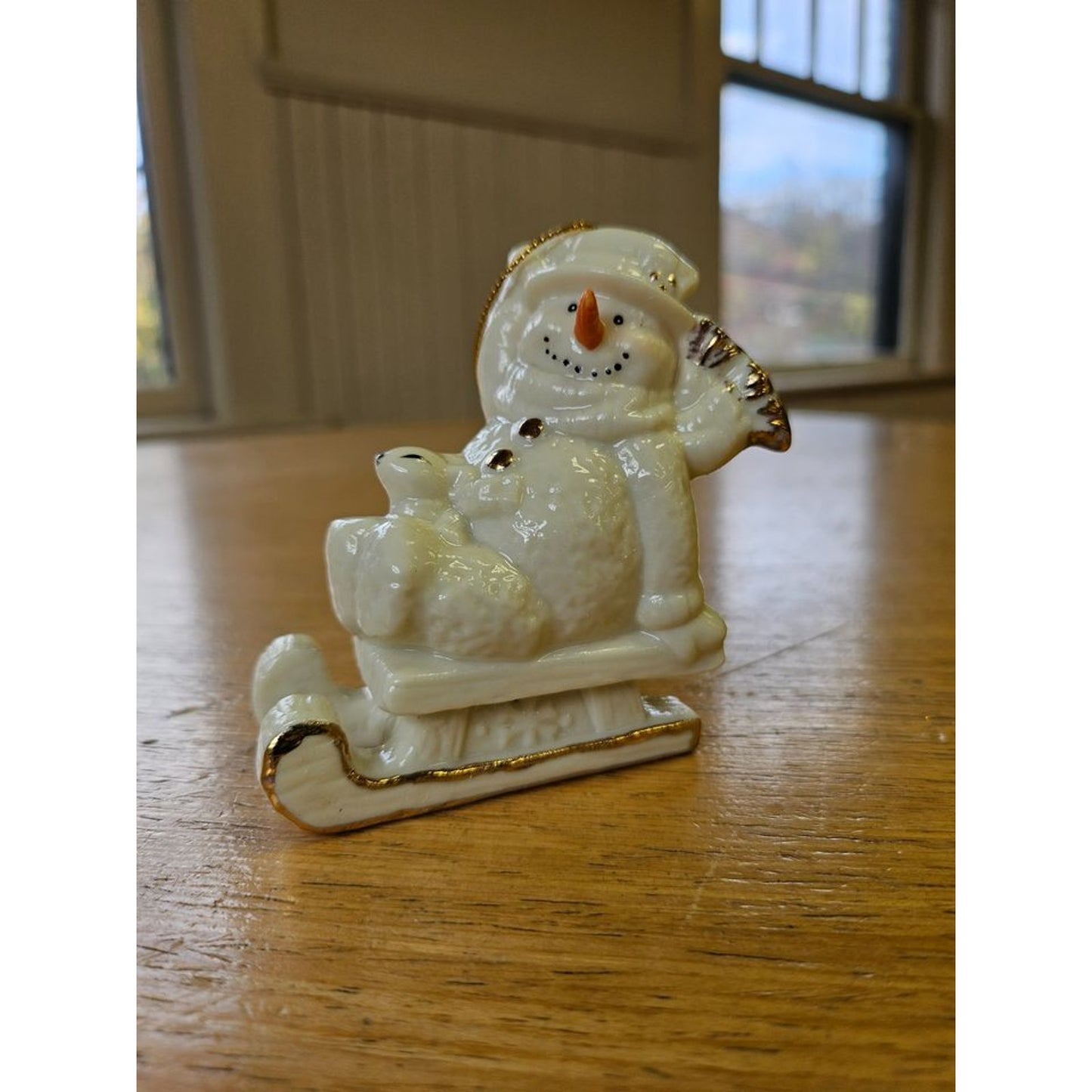 Jade Porcelain Snowman Ornaments Set of Four