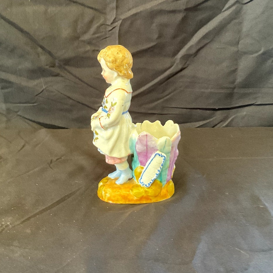 Antique Match Stricker Gathering Flowers circa 1870