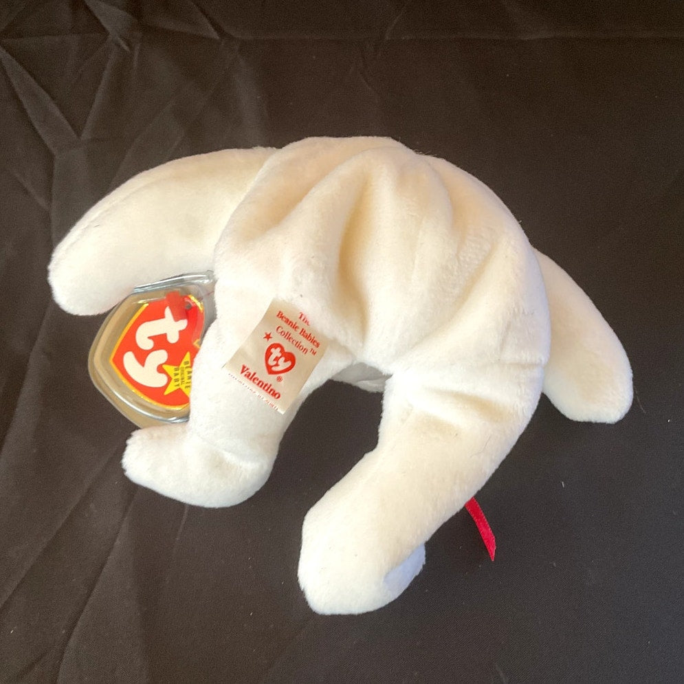 (Rare) Vintage + Collectible TY Beanie Baby - "Valentino," 1994, w Errors