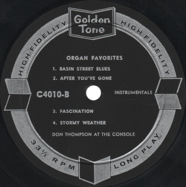 Don Thompson (7) : Organ Favorites (LP,Album,Mono)