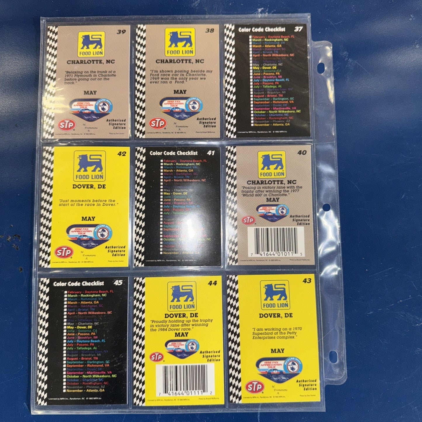 1992 NASCAR Food Lion Richard Petty 116 Card Set in Sleeves RARE Collector